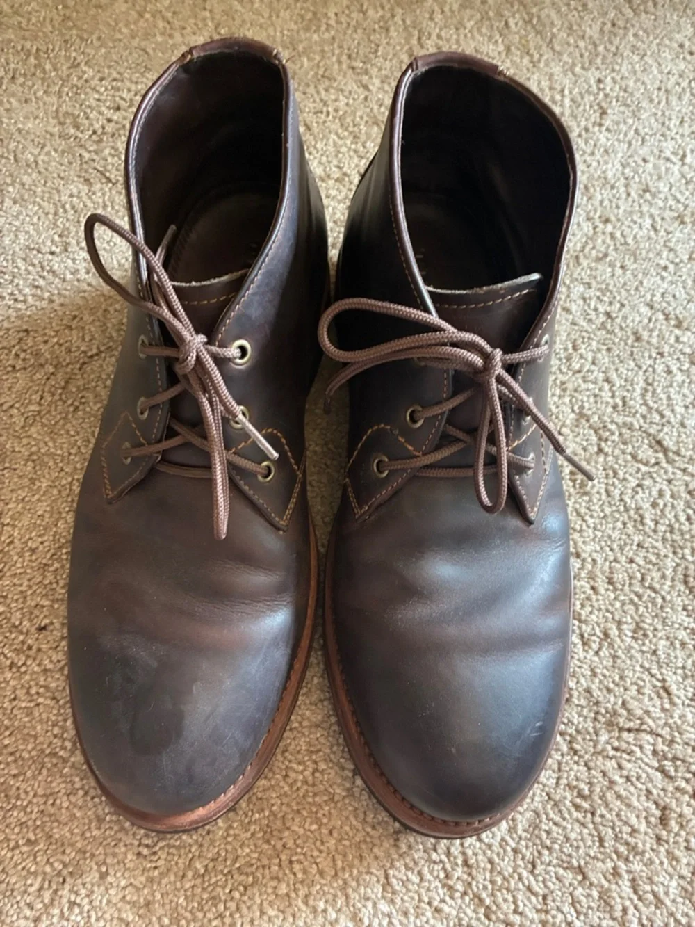 Trask Men's Brown Leather Chukka Boots Lace Up Ankle Boots size 9.5